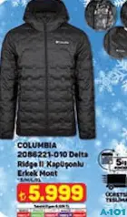 COLUMBİA DELTA RİDGE KAPÜŞONLU ERKEK MONT COLUMBİA DELTA RİDGE KAPÜŞONLU ERKEK MONT